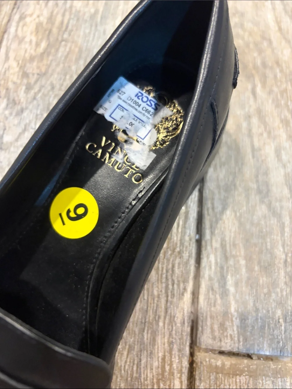 NWOB Vince Camuto Erinesa Block Leather Penny Loafers with Gold Accent